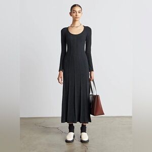 WhoWhatWear Evelyne Seamed Midi Dress, Coal Size M New w/Tag Retail $155